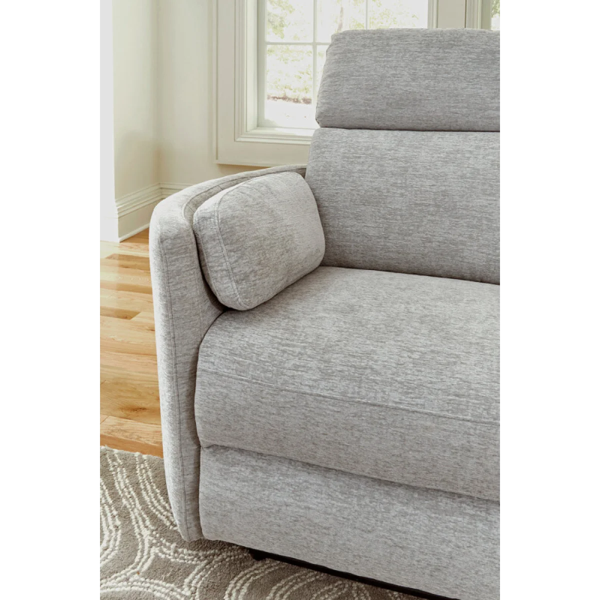 Radius – Mineral Power Glider Console Loveseat Recliners Gray 11