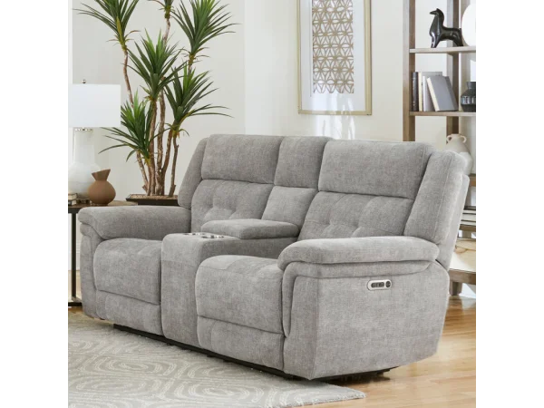 Richland – Bristol Grey Power Sofa With Power Headrests Recliners Bristol Grey 16
