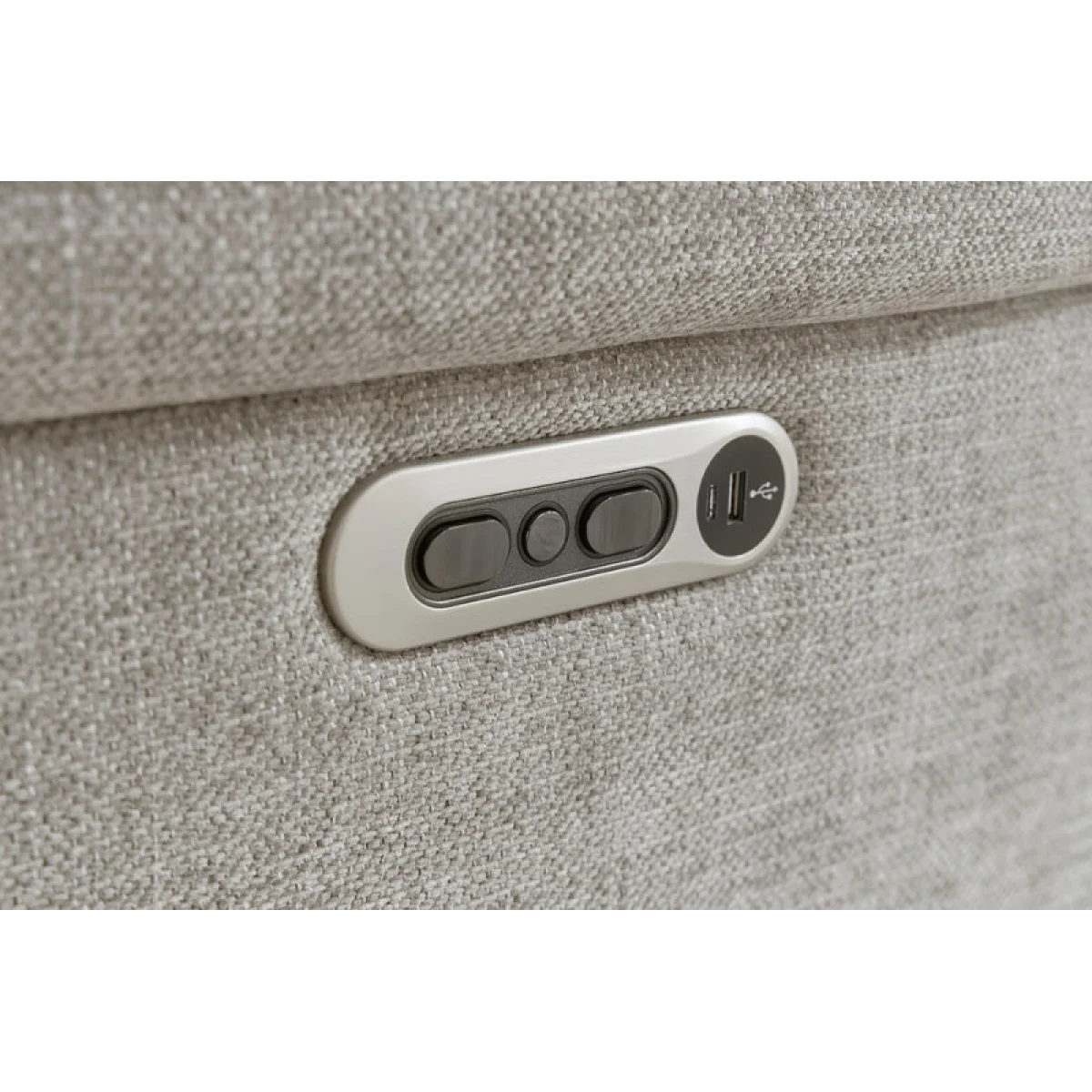 Richland – Bristol Grey Power Console Loveseat With Power Headrests Recliners Bristol Grey 7