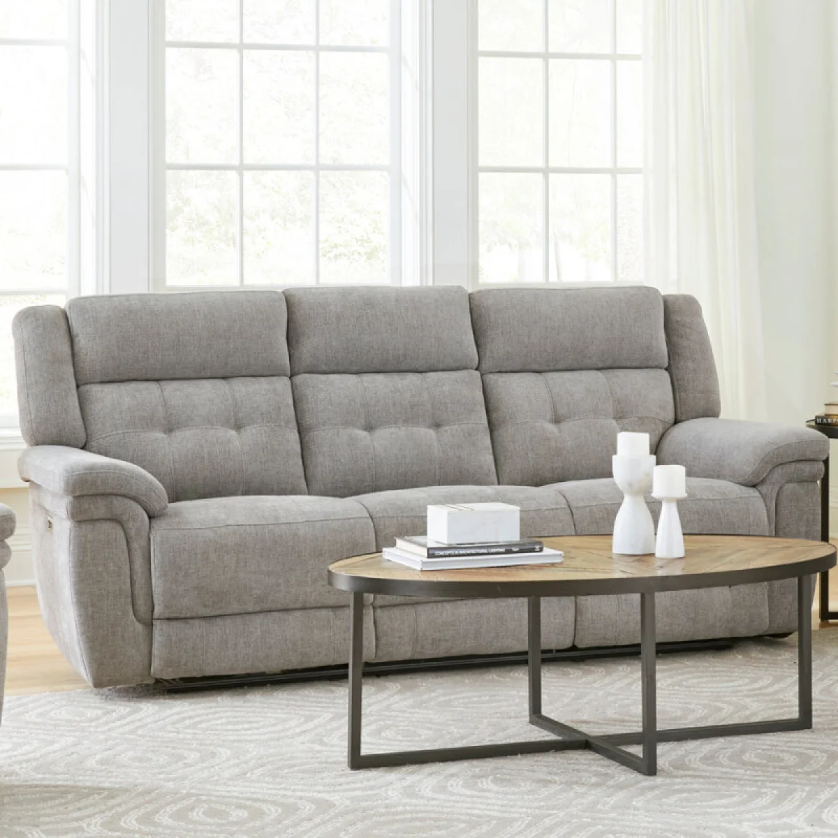 Richland – Bristol Grey Power Sofa With Power Headrests Recliners Bristol Grey 4