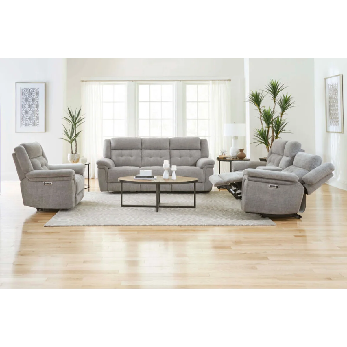 Richland – Bristol Grey Power Sofa With Power Headrests Recliners Bristol Grey 8