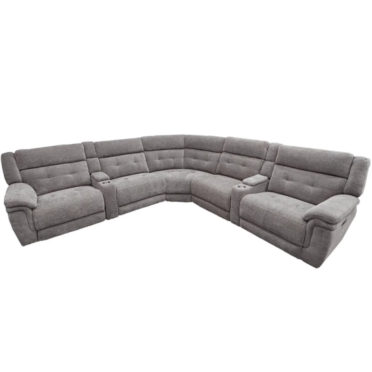 Richland – Bristol Grey 7 Piece Modular Power Reclining Sectional Recliners Bristol Grey 4
