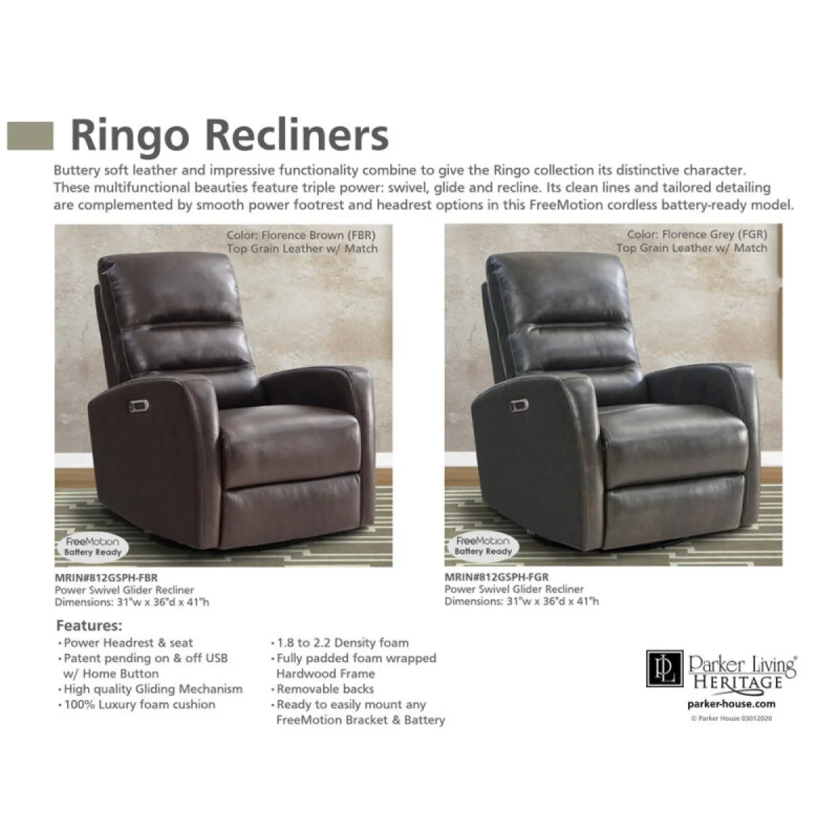 Ringo – Florence Grey Power Swivel Glider Recliner Recliners Florence Grey 12