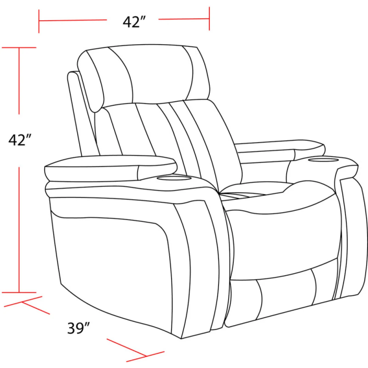 Royce – Midnight Power Recliner Recliners black 7