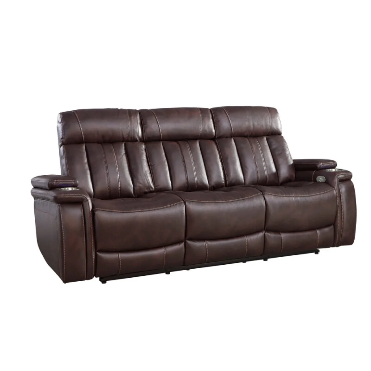 Royce – Fantom Brown Power Drop Down Console Sofa Recliners Brown 7