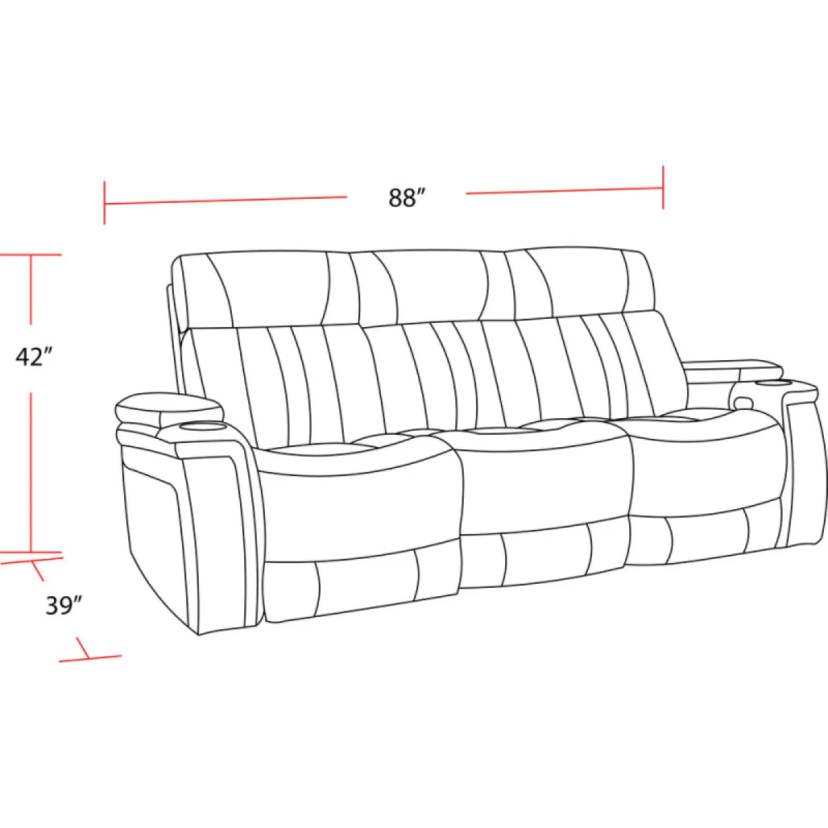 Royce – Fantom Brown Power Drop Down Console Sofa Recliners Brown 10