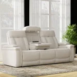 Royce – Fantom Ivory Power Drop Down Console Sofa Recliners Cream 13