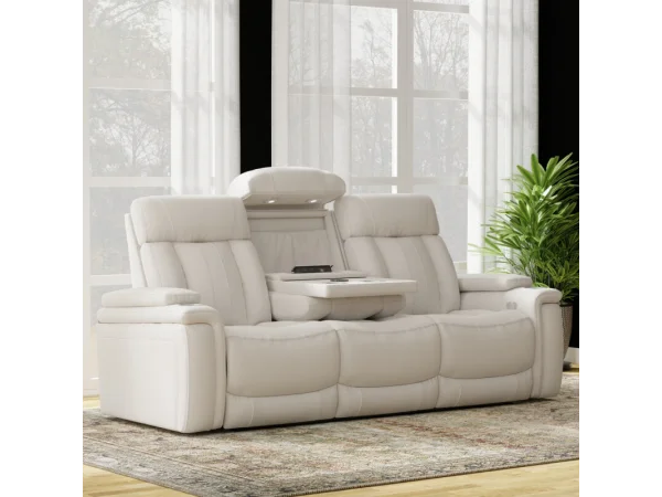 Royce – Fantom Ivory Power Drop Down Console Sofa Recliners Cream