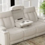 Royce – Fantom Ivory Power Drop Down Console Sofa Recliners Cream 16
