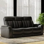 Royce – Midnight Power Drop Down Console Sofa Recliners black 16