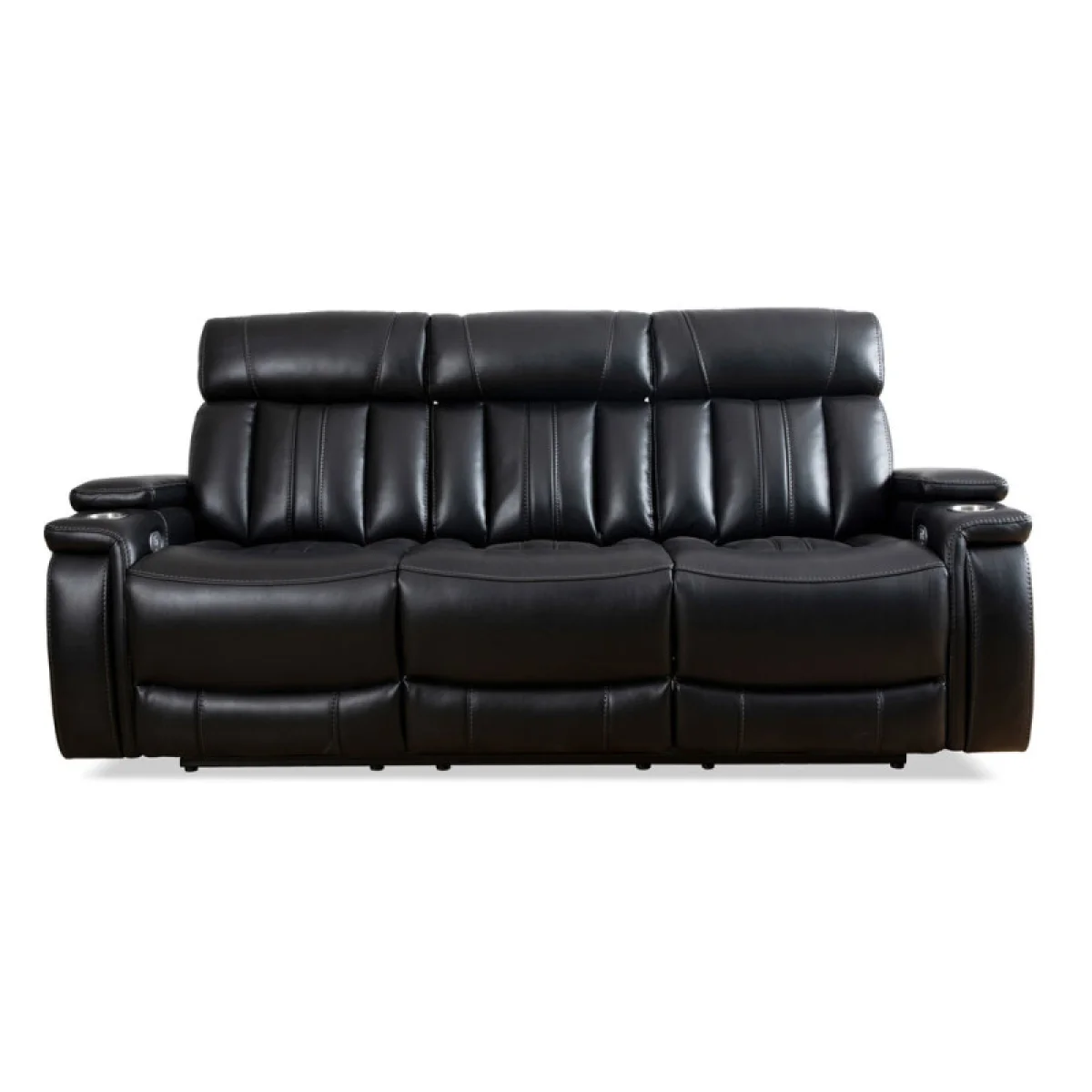 Royce – Midnight Power Drop Down Console Sofa Recliners black 8