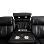 Royce – Midnight Power Drop Down Console Sofa Recliners black 20