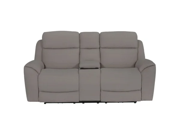 Sebastian – Lenox Wheat Power Console Loveseat Recliners Gray