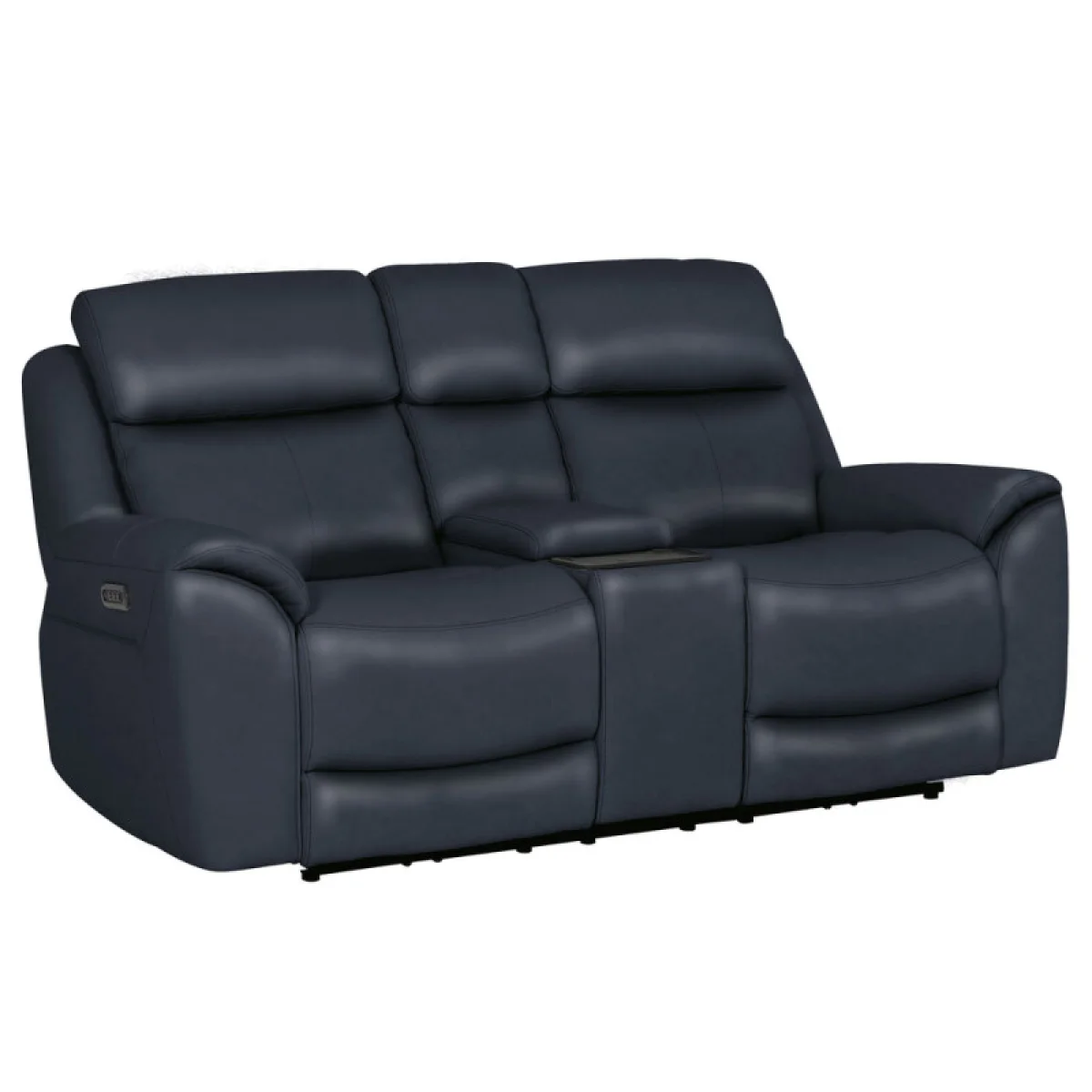 Sebastian – Opulent Navy Power Console Loveseat Recliners blue 4