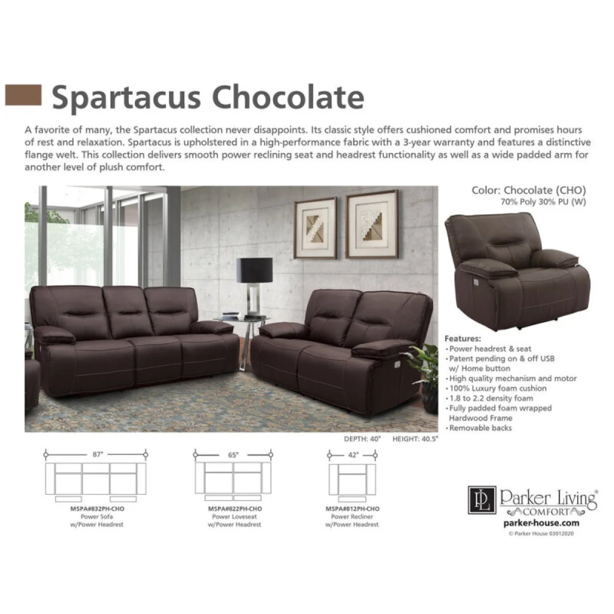 Spartacus – Chocolate Power Recliner Recliners Brown 8