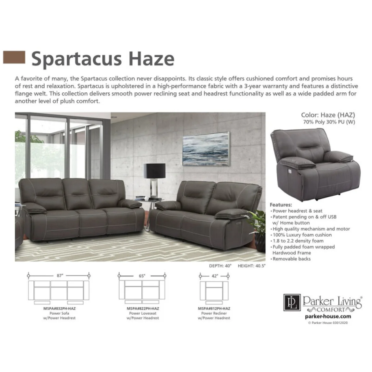 Spartacus – Haze Power Recliner Recliners Brown 8