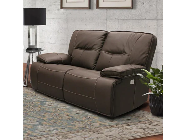 Spartacus – Chocolate Power Loveseat Recliners Brown