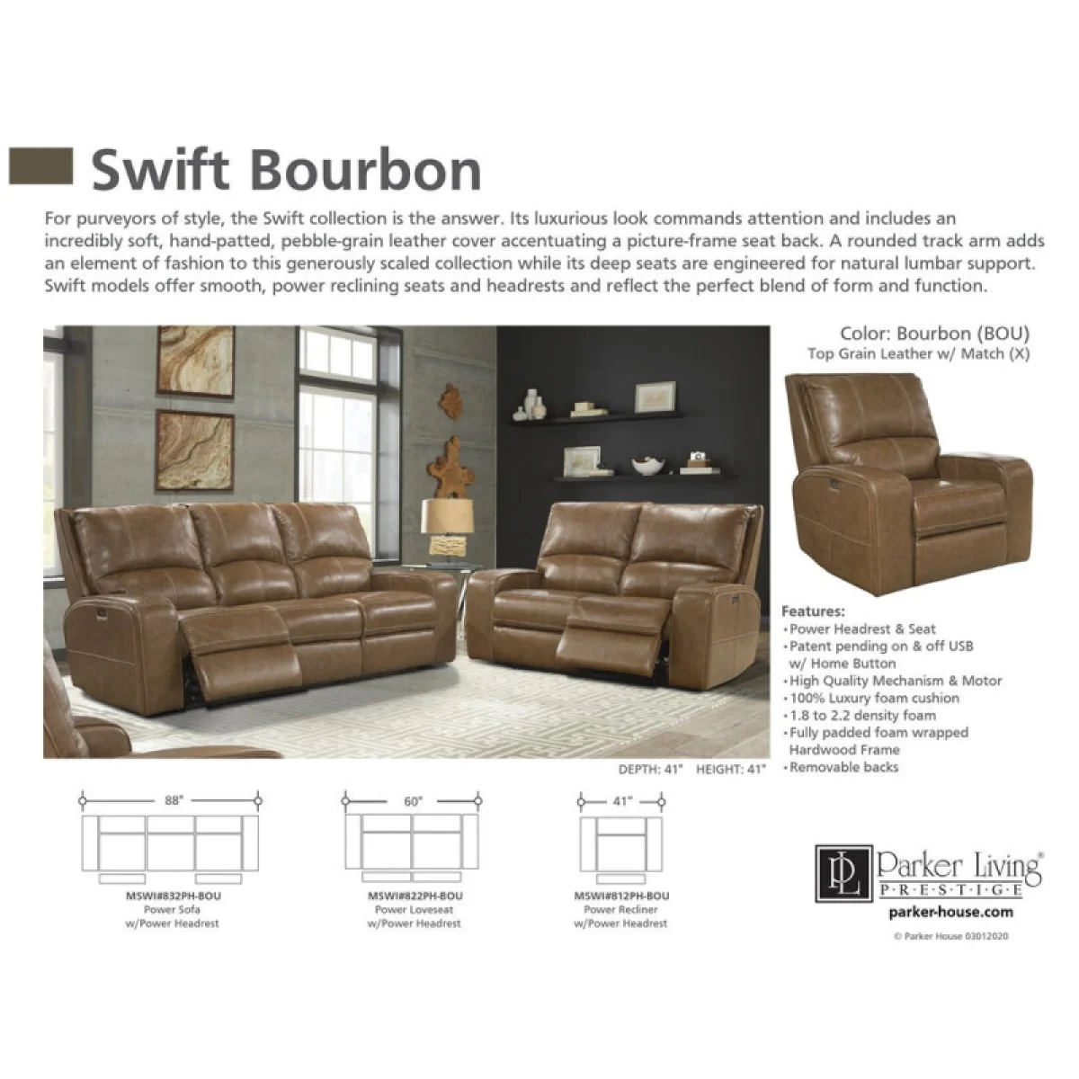Swift – Bourbon Power Recliner Recliners Bourbon 8