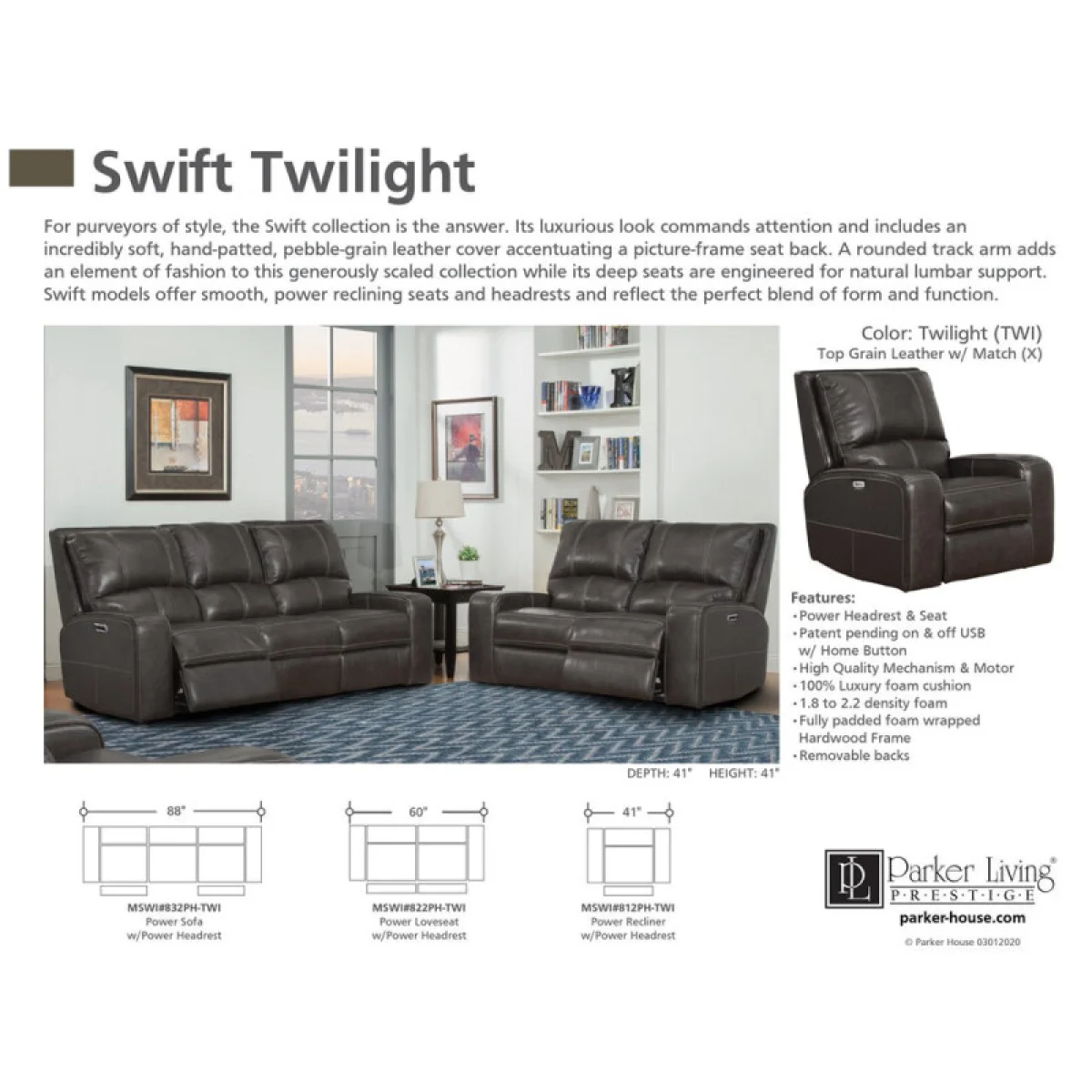 Swift – Twilight Power Sofa Recliners Brown 7