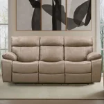 Theon – Stokes Toffee Manual Sofa With Drop Down Table Recliners Brown 9