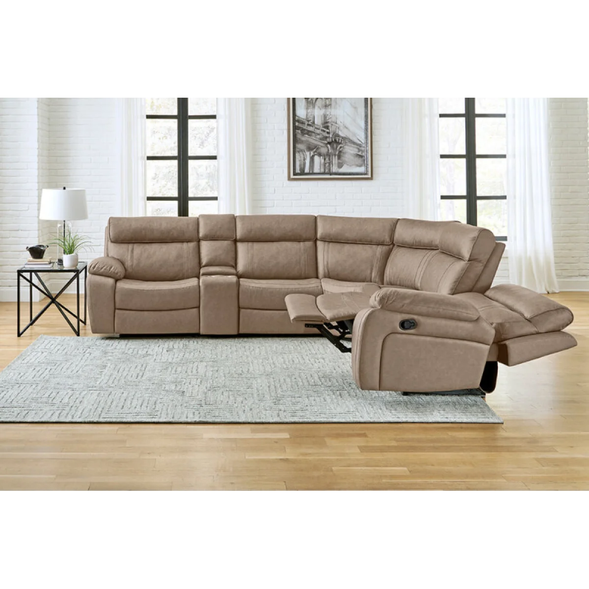 Theon – Stokes Toffee 6pc Package A Modular Reclining Sectional Recliners Brown 7