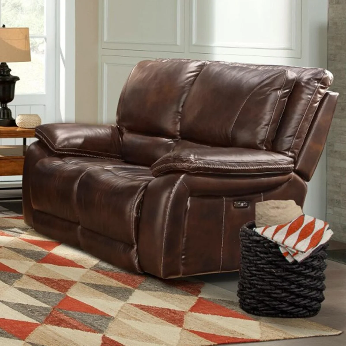 Vail – Burnt Sienna Power Loveseat Recliners Brown 4