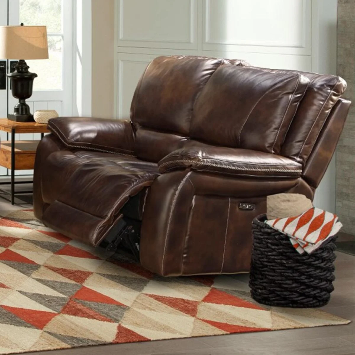 Vail – Burnt Sienna Power Loveseat Recliners Brown 9