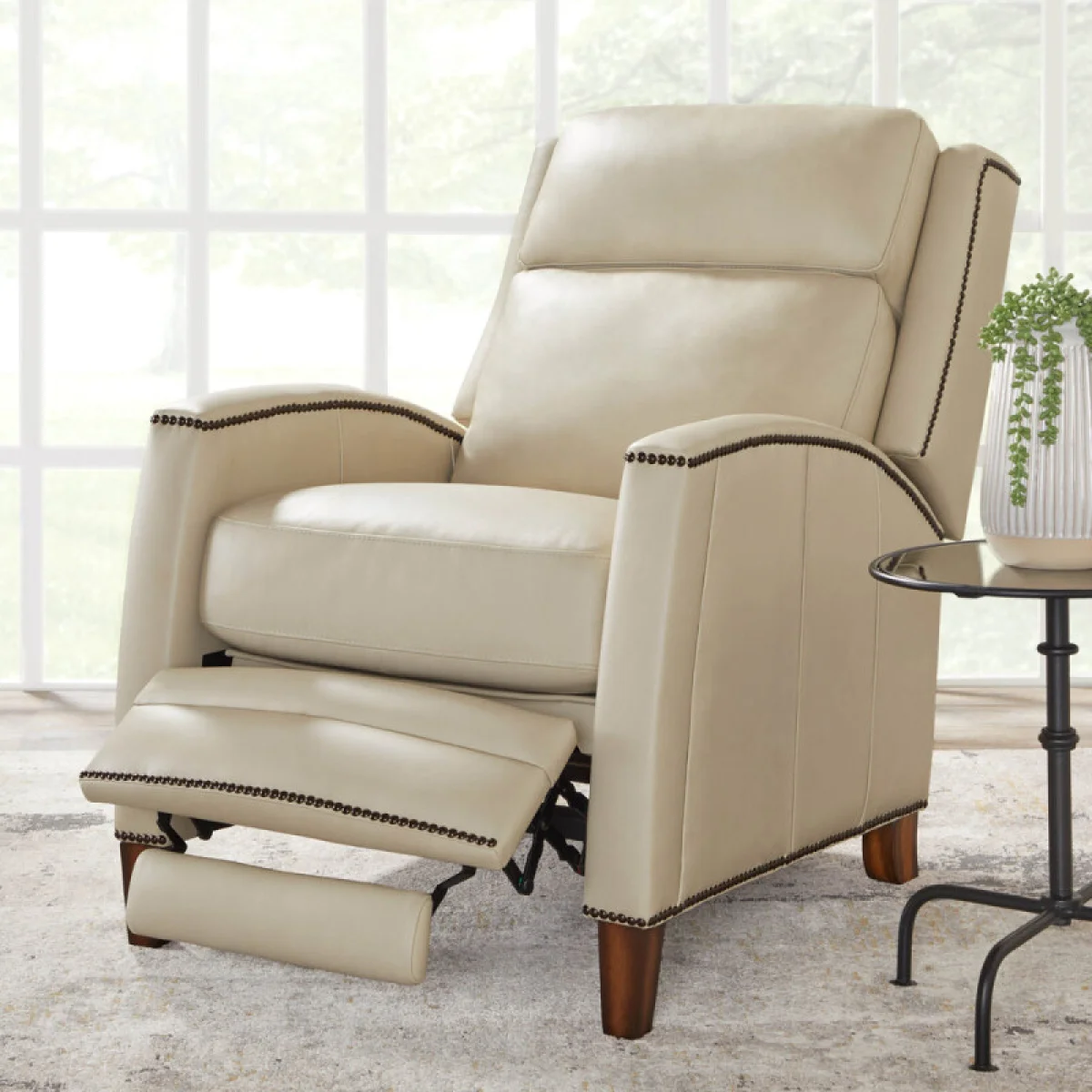Vermont – Pearl Glow Power High Leg Recliner With Power Headrest Recliners Cream 6