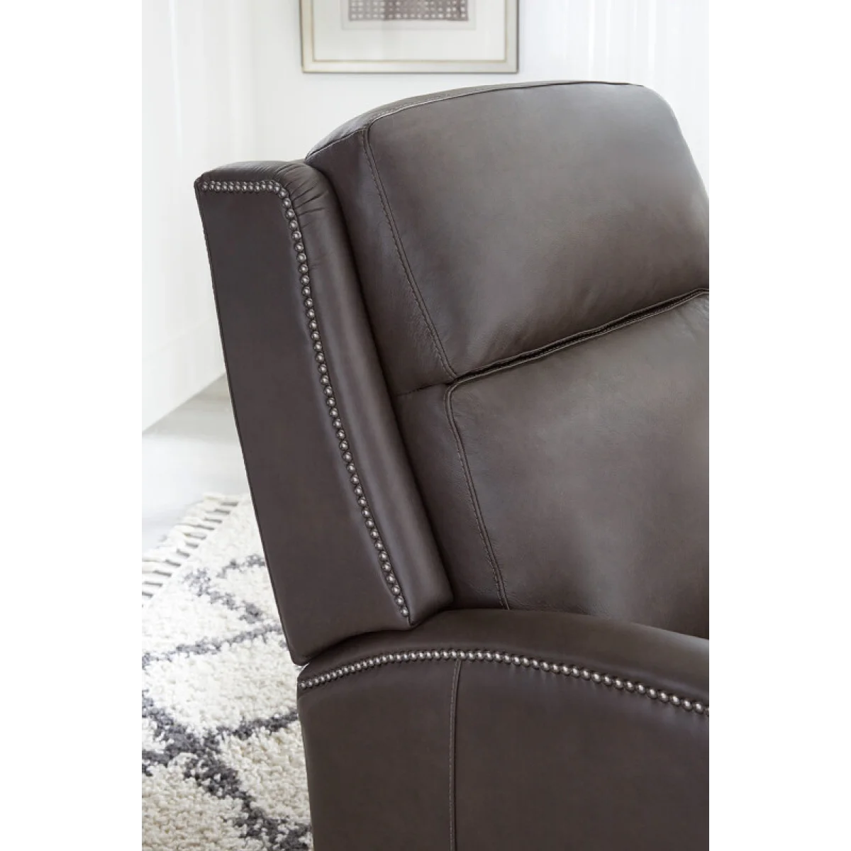 Vermont – Slate Noire Power High Leg Recliner With Power Headrest Recliners Brown 6