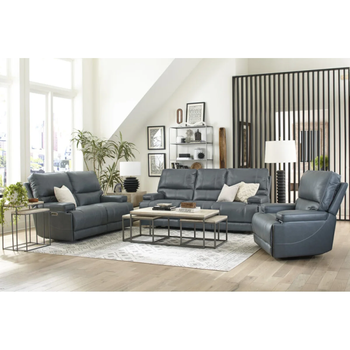 Whitman – Verona Azure – Powered By Freemotion Power Reclining Collection Recliners blue 4
