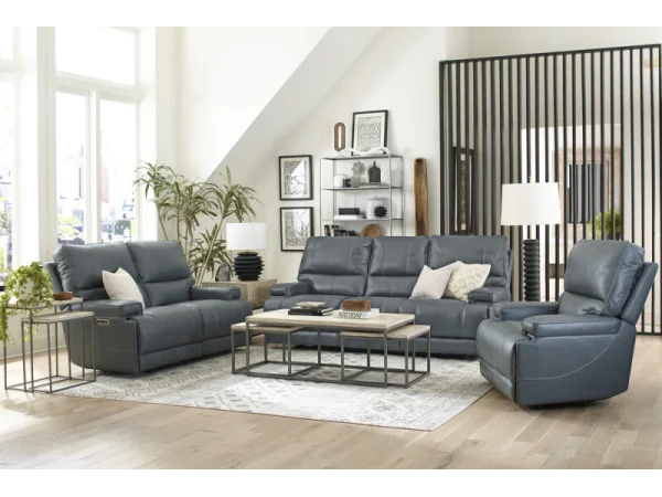 Whitman – Verona Azure – Powered By Freemotion Power Reclining Collection Recliners blue