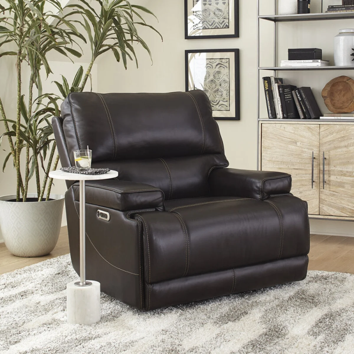 Whitman – Verona Coffee – Powered By Freemotion Power Cordless Recliner Recliners Brown 4