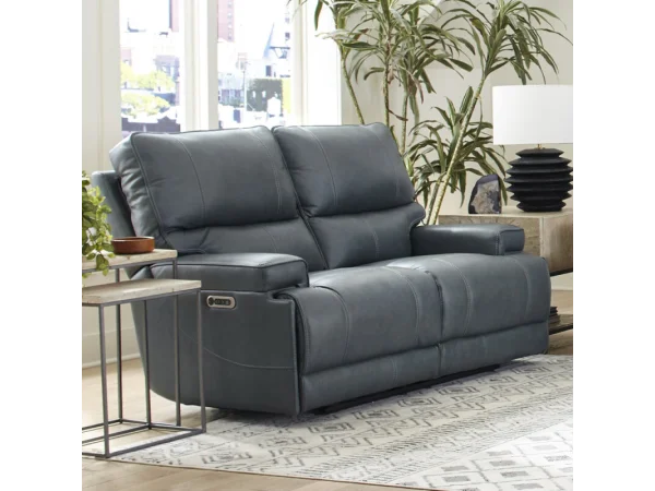 Whitman – Verona Azure – Powered By Freemotion Power Cordless Loveseat Recliners blue