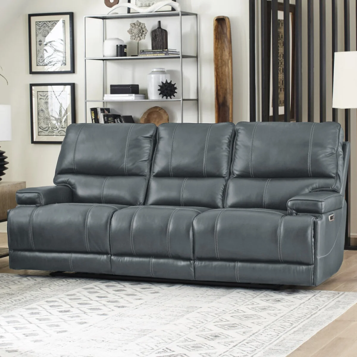 Whitman – Verona Azure – Powered By Freemotion Power Cordless Sofa Recliners blue 4