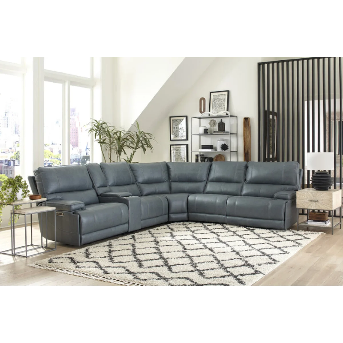 Whitman – Verona Azure – Powered By Freemotion 6pc Package A (811lph, 810p, 850, 840, 860, 811rph) Recliners blue 4