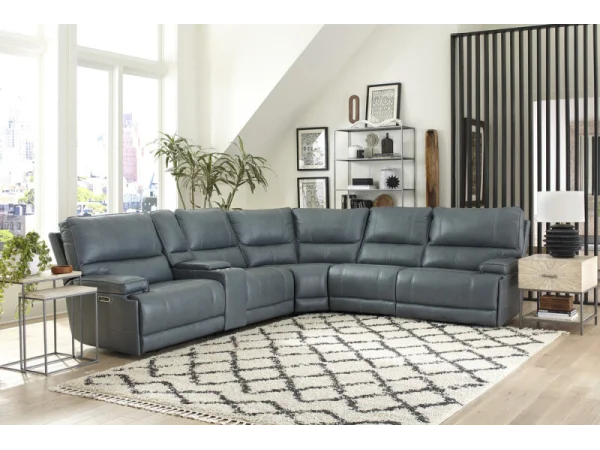 Whitman – Verona Azure – Powered By Freemotion 6pc Package A (811lph, 810p, 850, 840, 860, 811rph) Recliners blue