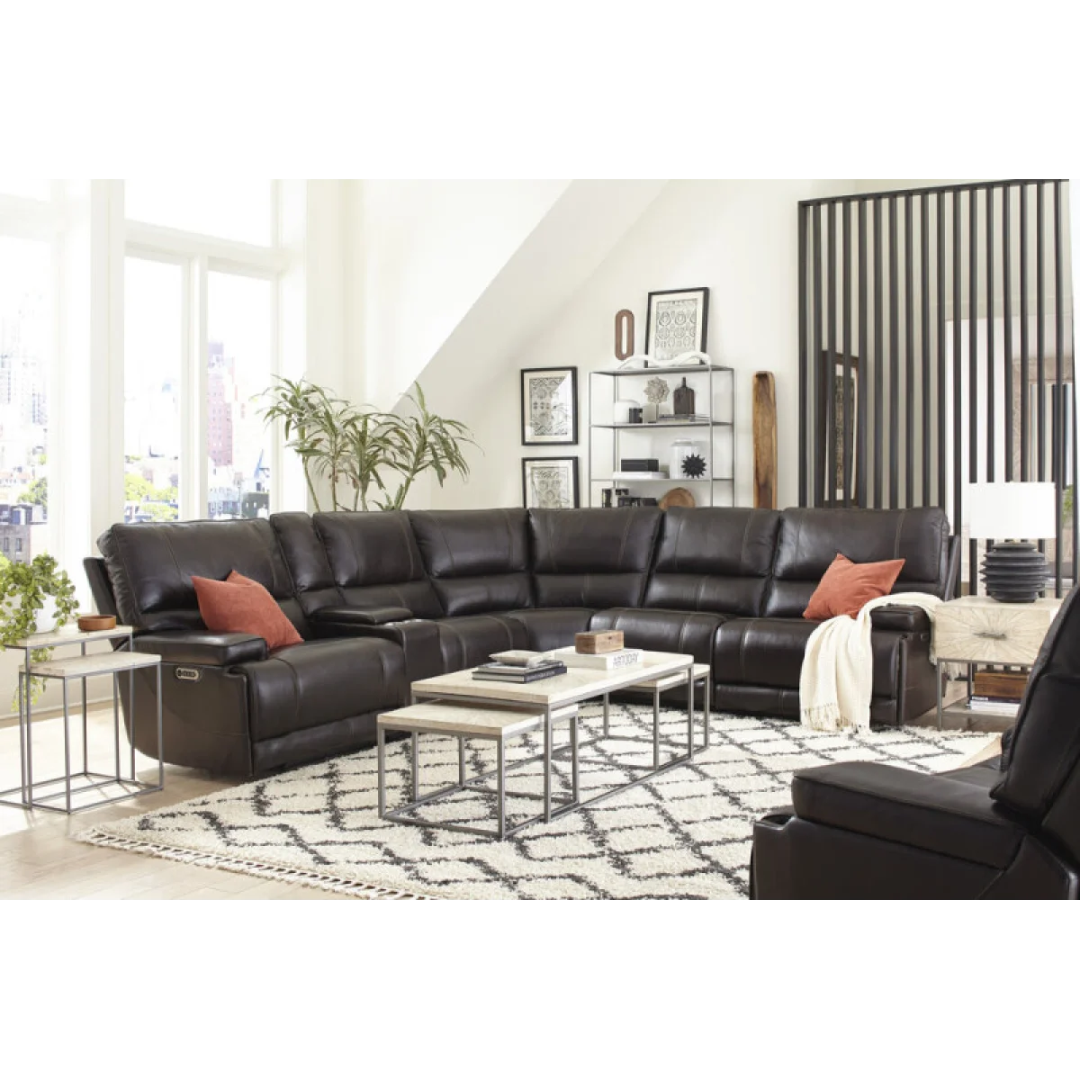 Whitman – Verona Coffee – Powered By Freemotion 6pc Package A (811lph, 810p, 850, 840, 860, 811rph) Recliners Brown 4