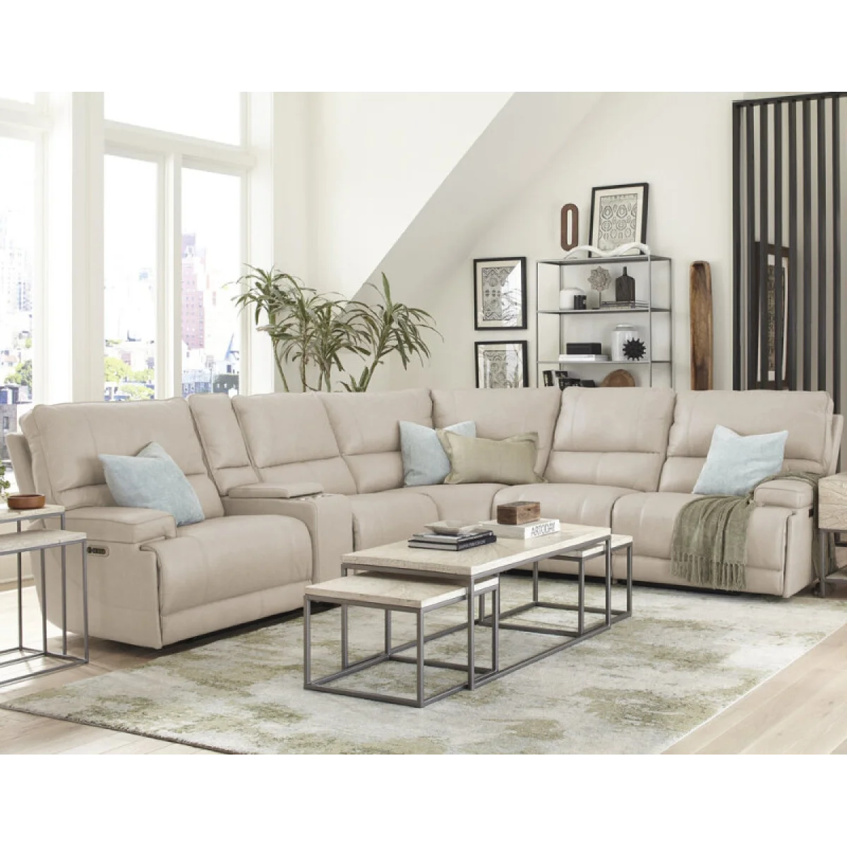 Whitman – Verona Linen – Powered By Freemotion 6pc Package A (811lph, 810p, 850, 840, 860, 811rph) Recliners Cream 4