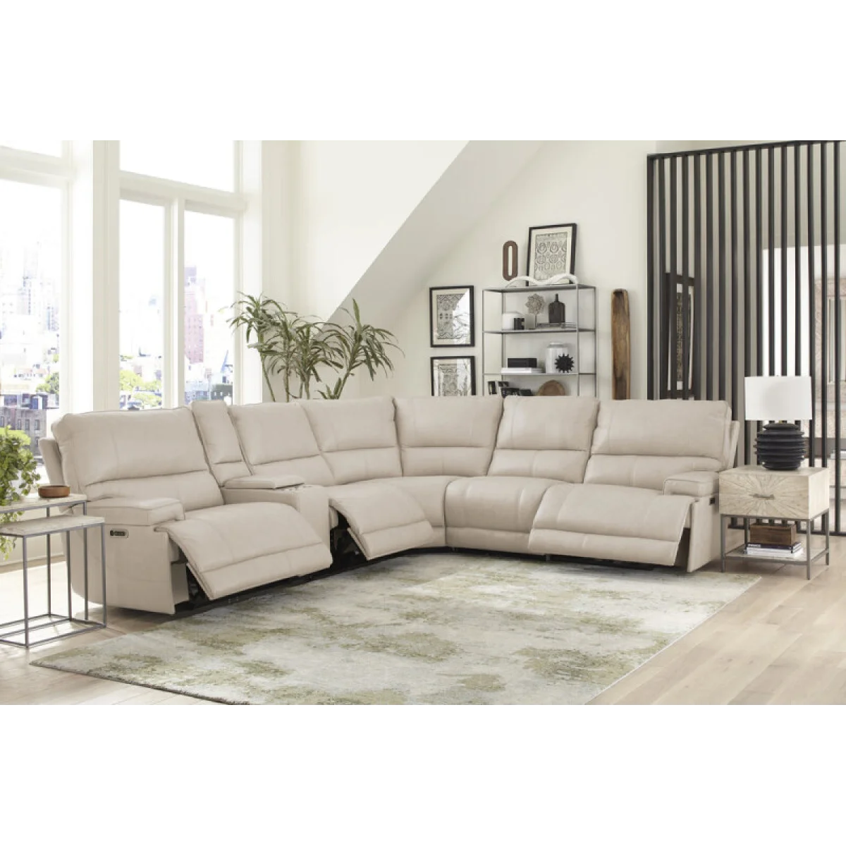 Whitman – Verona Linen – Powered By Freemotion 6pc Package A (811lph, 810p, 850, 840, 860, 811rph) Recliners Cream 7
