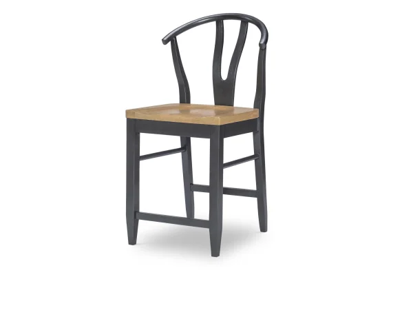 Wishbone Back Counter Height Chair Black Chairs & Benches black