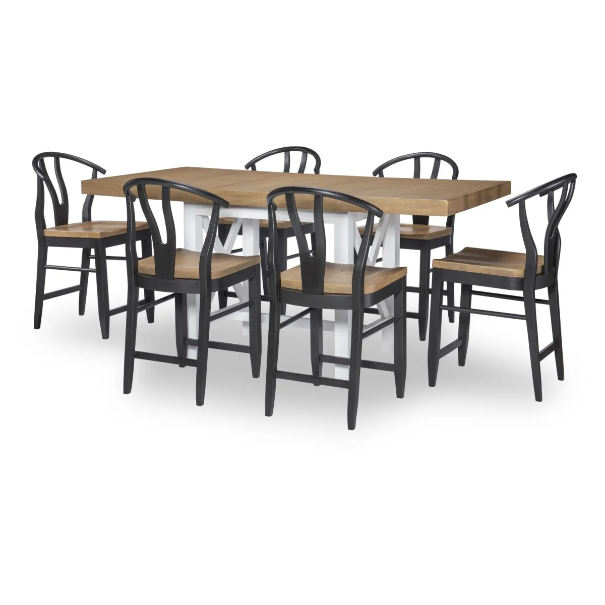 Wishbone Back Counter Height Chair Black Chairs & Benches black 10