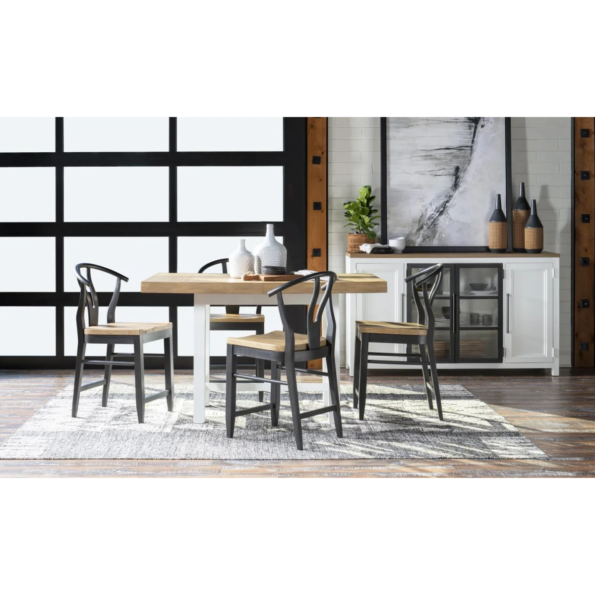 Wishbone Back Counter Height Chair Black Chairs & Benches black 11