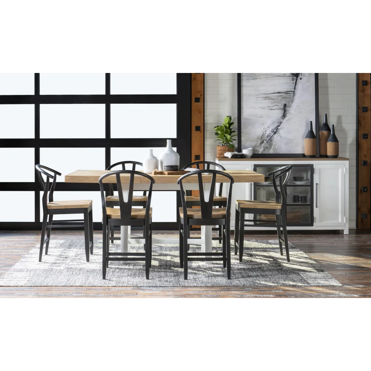 Wishbone Back Counter Height Chair Black Chairs & Benches black 12