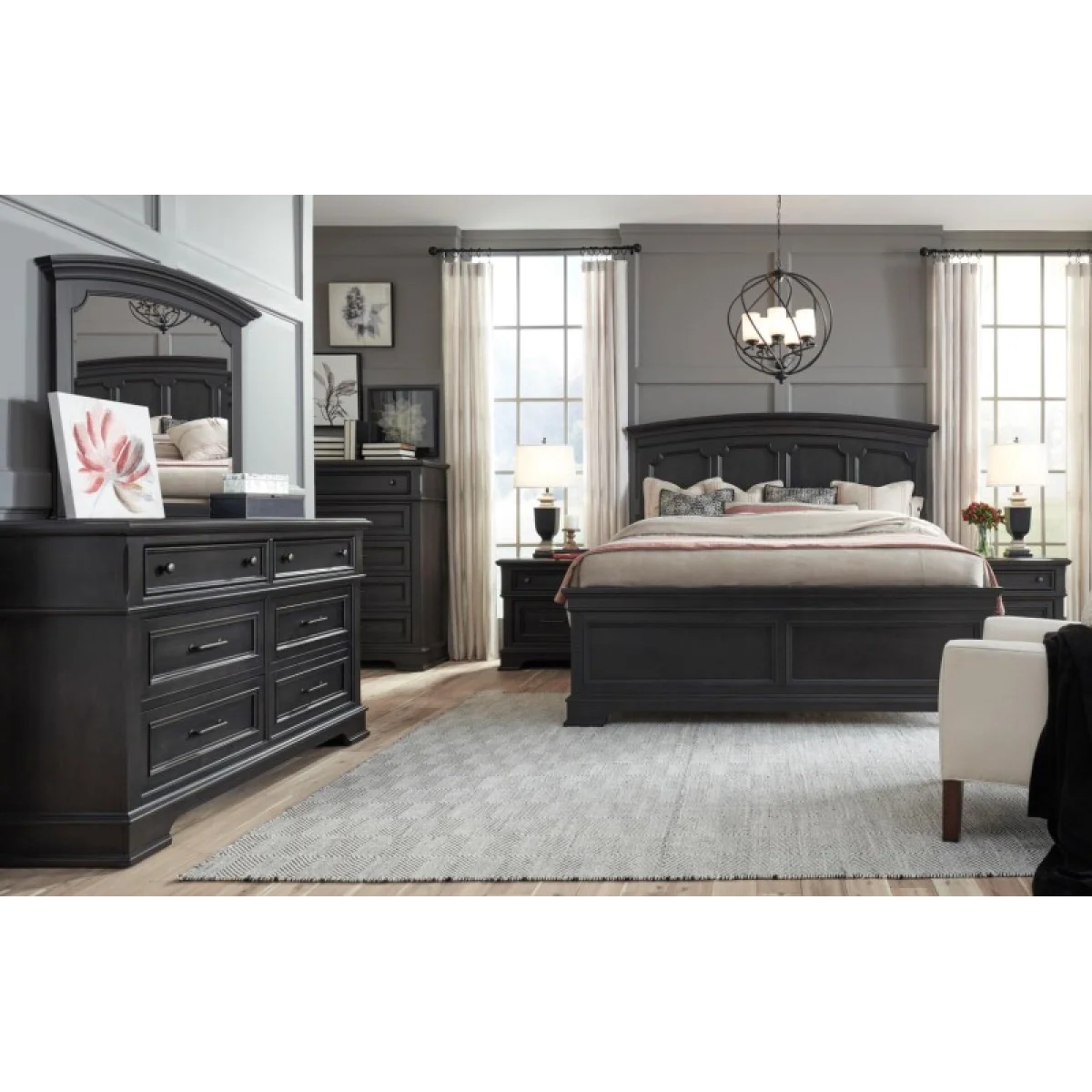 Complete Arched Panel Bed Q (5/0) Beds Beds 6