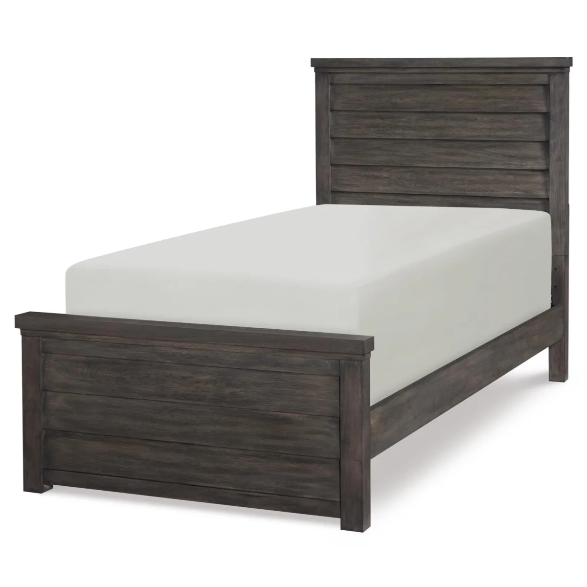 Complete Louvered Panel Bed T (3/3) Youth Beds Aged Barnwood 4