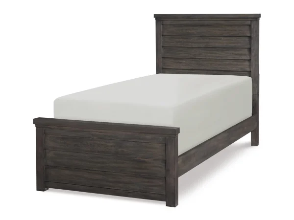Complete Louvered Panel Bed T (3/3) Youth Beds Aged Barnwood