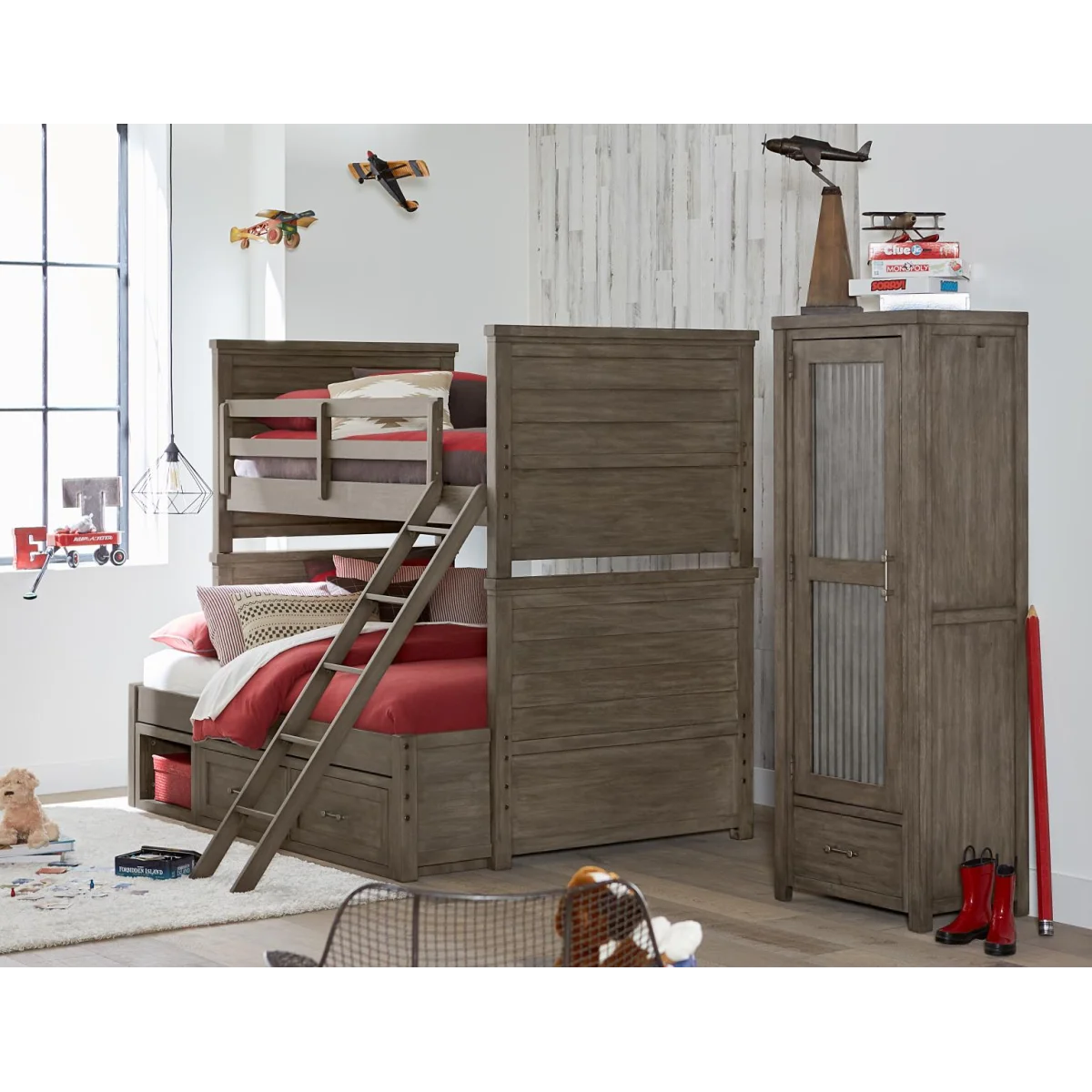 Complete T Over F Bunk Bed Youth Beds Aged Barnwood 6