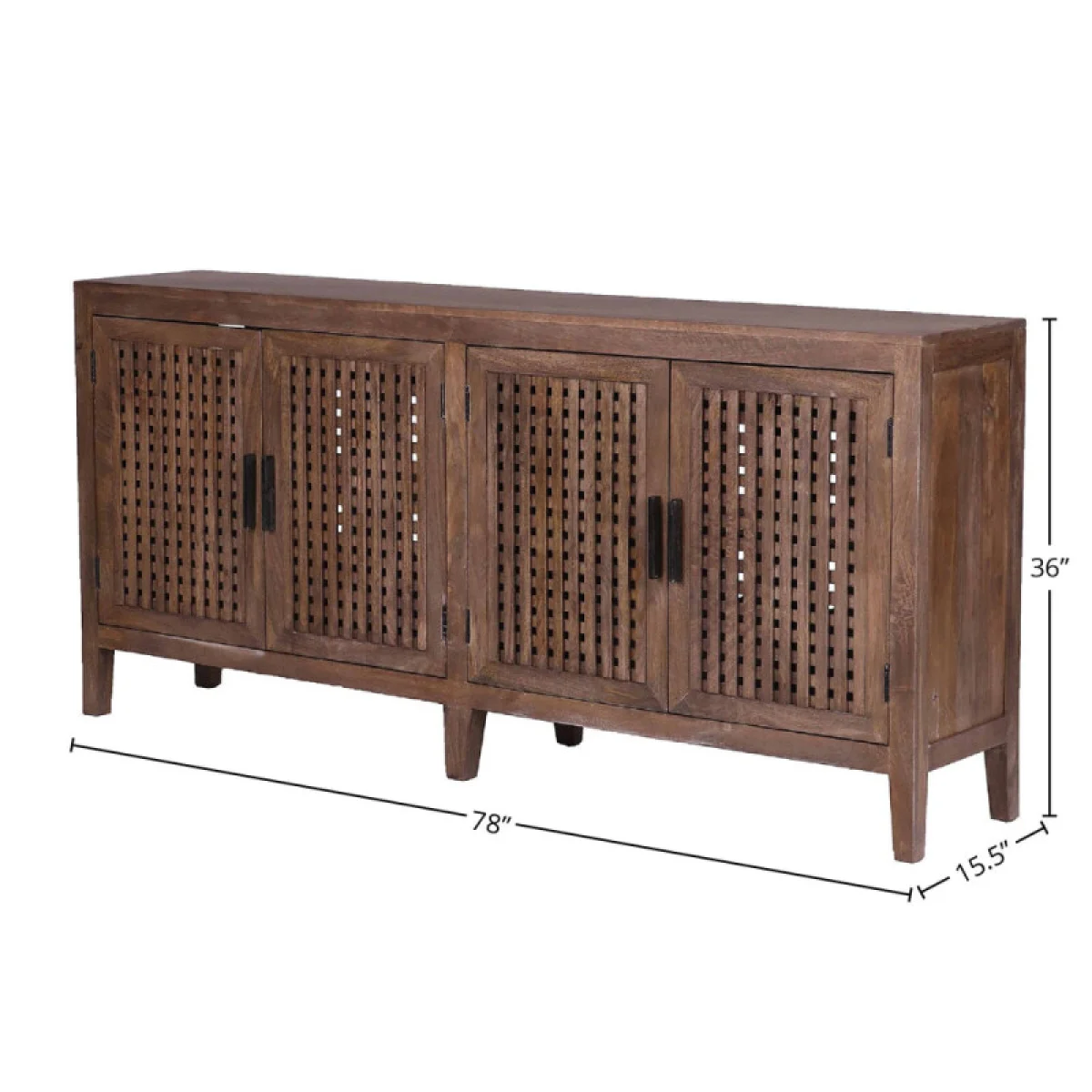 Crossings Portland 78 In. Tv Console Entertainment Stands Brown 7
