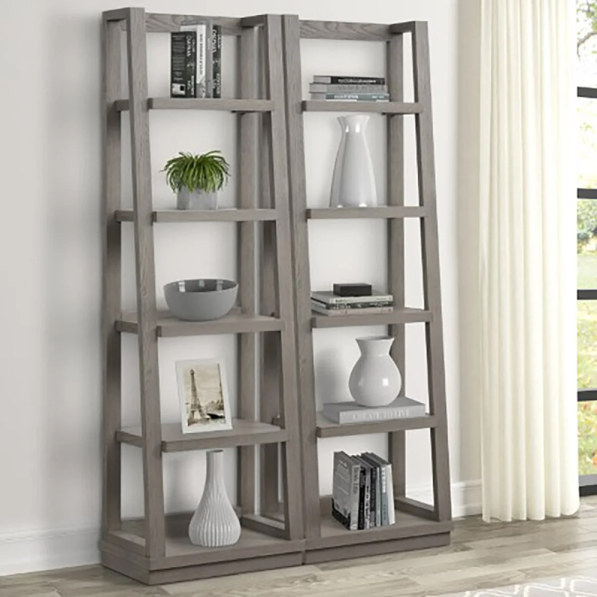 Pure Modern Pair Of Angled Etagere Bookcase Piers Bookcases Bookcases 4