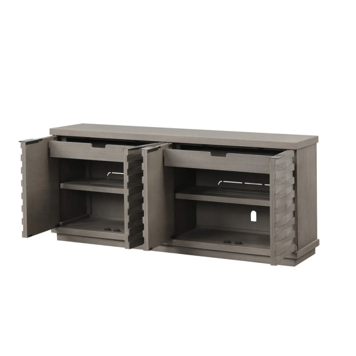Pure Modern 63 In. Angled Door Tv Console Entertainment Stands Entertainment Stands 6